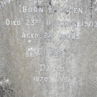 YOUNG David 1879-1951 &amp; Hendricka Catherine KIRSTEN -1903