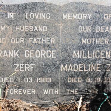 ZERF Frank George -1983 &amp; Millicent Madeline -1999