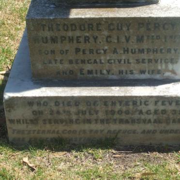 HUMPHERY Theodore Guy Percy -1900