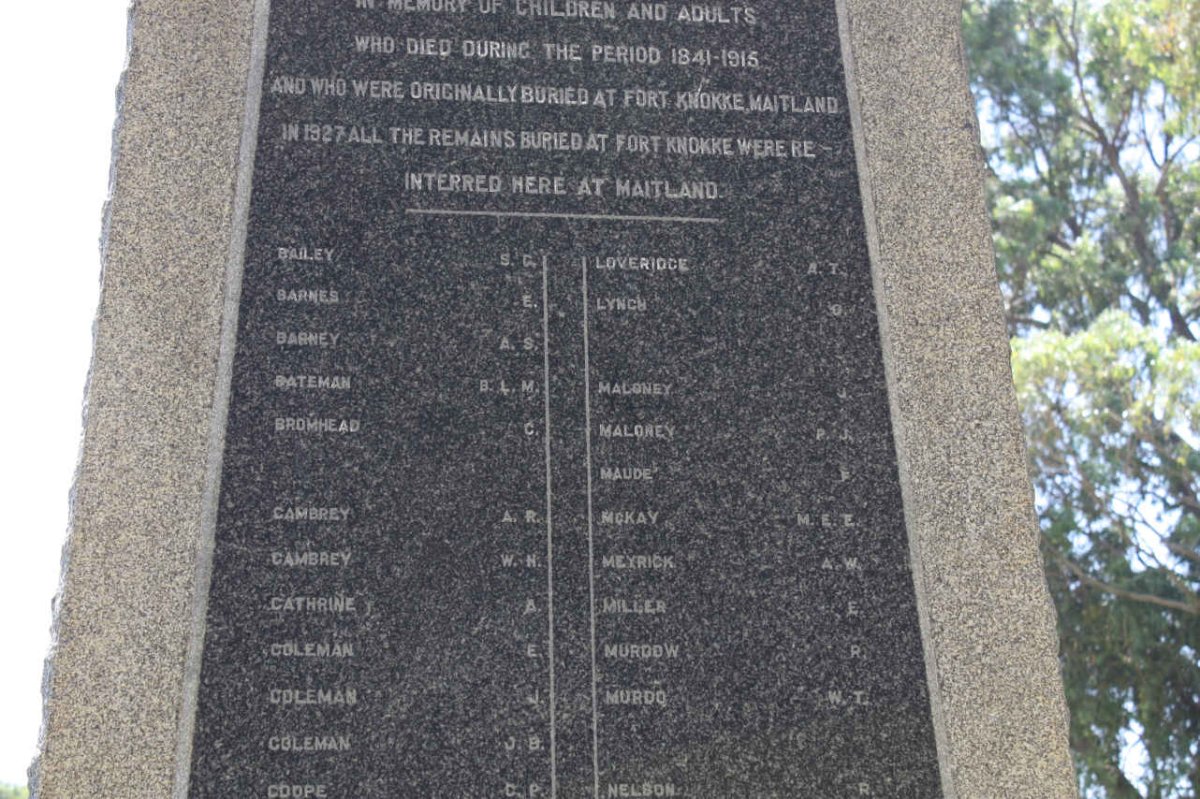 07. Monument to those who died 1841-1915 &amp; were buried at Fort Knokke - name list_1