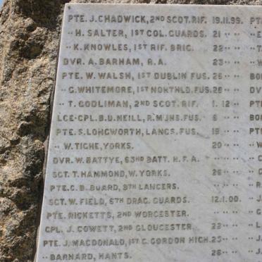 8. Monument to all soldiers who died of wounds &amp; disease 1899-1902: list of names_6