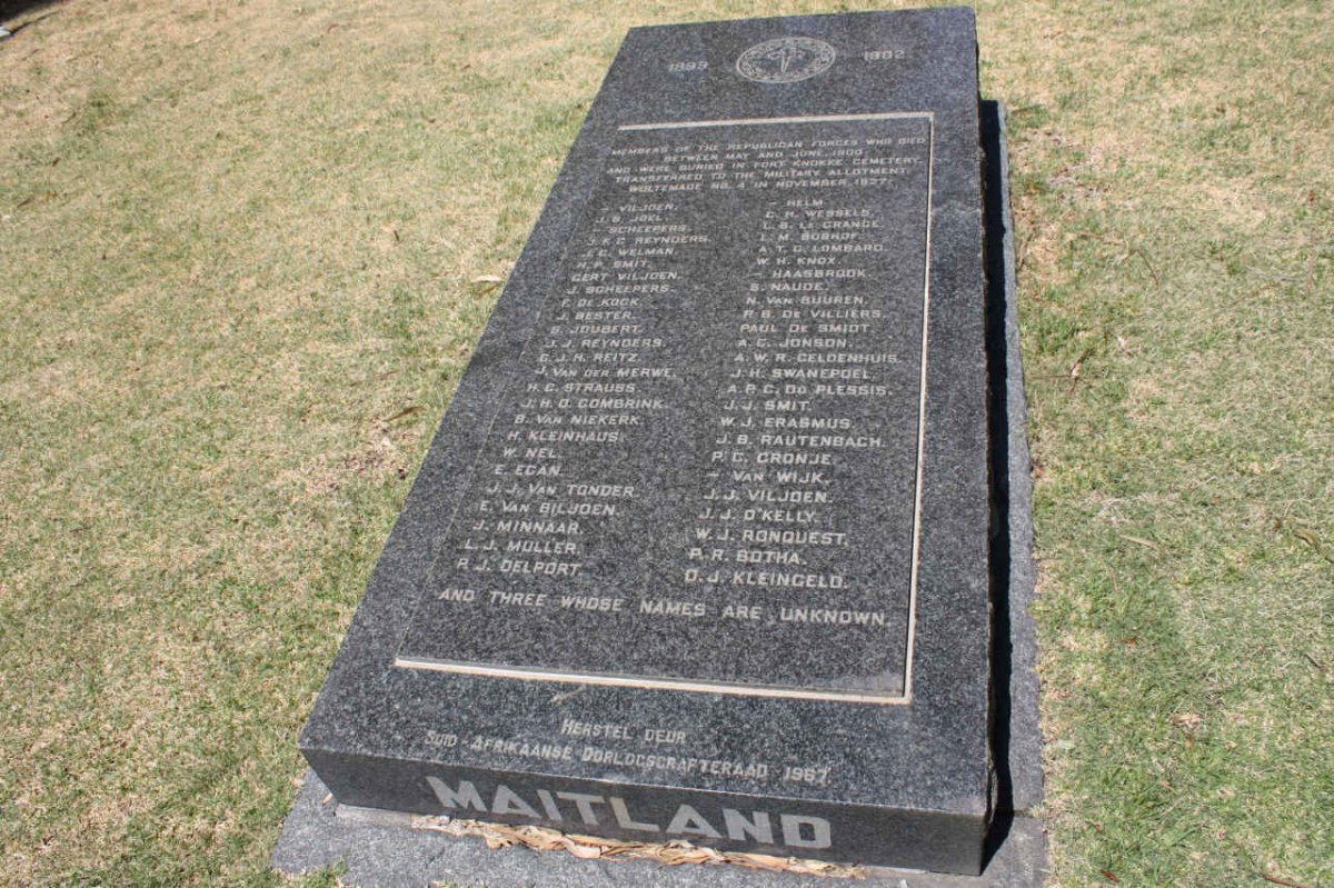 1. Republican Forces who were buried in Fort Knokke Cemetery 1900 &amp; re-interred in 1927