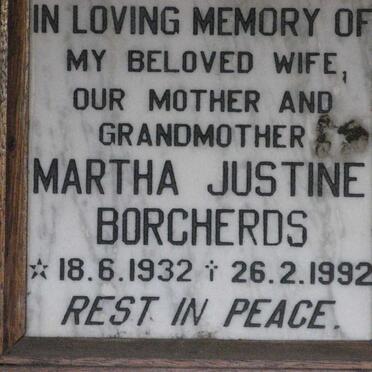 BORCHERDS Martha Justine 1932-1992