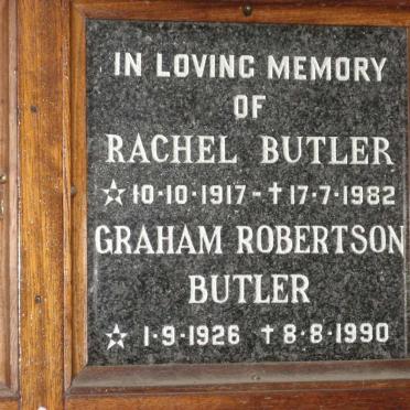 BUTLER Graham Robertson 1926-1990 &amp; Rachel 1917-1982