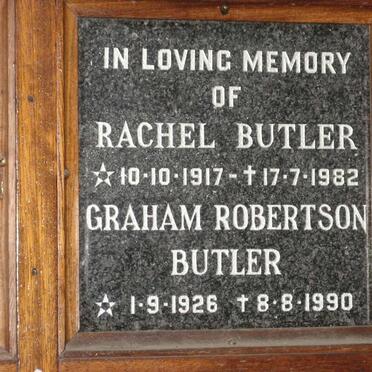 BUTLER Graham Robertson 1926-1990 &amp; Rachel 1917-1982