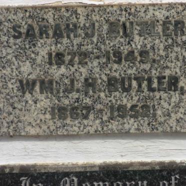 BUTLER Wm. J.H. 1867-1952 &amp; Sarah J. 1872-1949