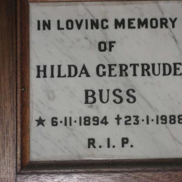 BUSS Hilda Gertrude 1894-1988