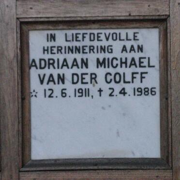 COLFF Adriaan Michael, van der 1911-1986