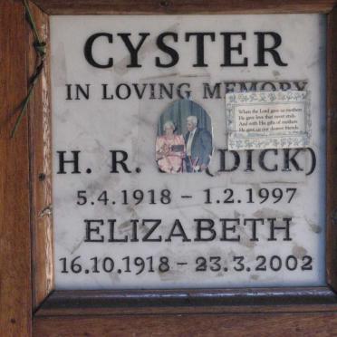 CYSTER H.R. 1918-1997 &amp; Elizabeth 1919-2002