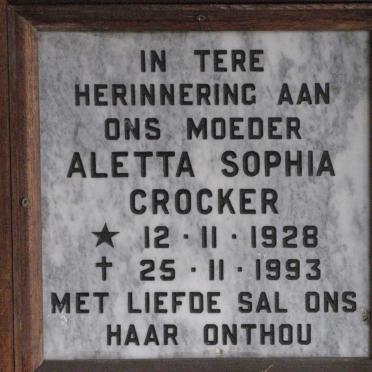 CROCKER Aletta Sophia 1928-1993