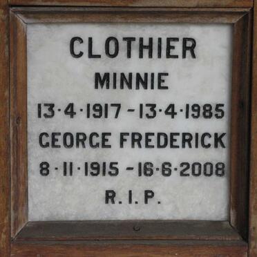 CLOTHIER George Frederick 1915-2008 &amp; Minnie 1917-1985