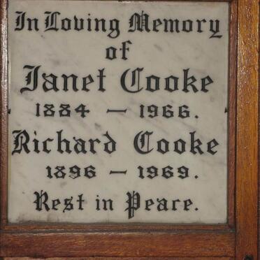 COOKE Richard 1896-1969 &amp; Janet 1884-1966