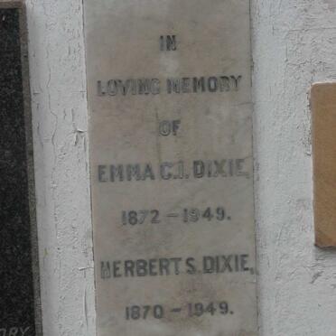 DIXIE Herbert S. 1870-1949 &amp; Emma C.I. 1872-1949
