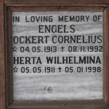 ENGELS Ockert Cornelius 1913-1992 &amp; Herta Wilhelmina 1911-1998