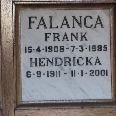 FALANCA Frank 1908-1985 &amp; Hendricka 1911-2001