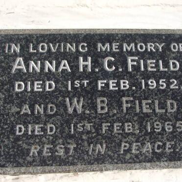 FIELD W.B. -1965 &amp; Anna H.C. -1952