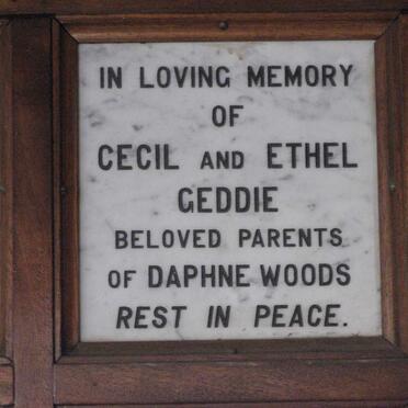 GEDDIE Cecil  &amp; Ethel