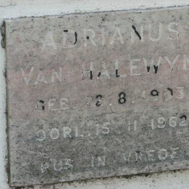 HALEWYN Adrianus, van 1903-1962