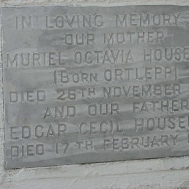 HOUSEHAM Edgar Cecil -1972 &amp; Muriel Octavia ORTLEPP -1964
