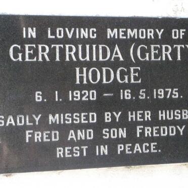 HODGE Gertruida 1920-1975