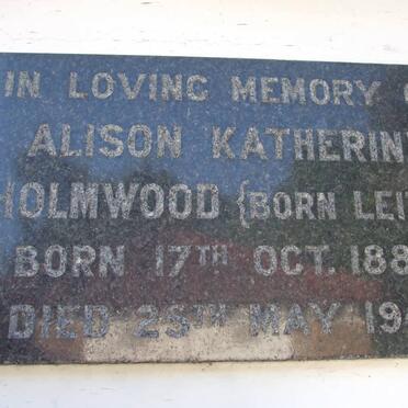 HOLMWOOD Alison Katherine nee LEITH 1884-1941