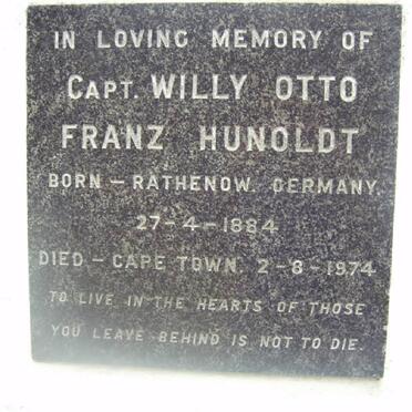 HUNOLDT Willy Otto Franz 1884-1974