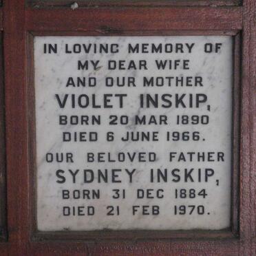 INSKIP Sydney 1884-1970 &amp; Violet 1890-1966