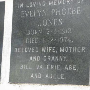 JONES Evelyn Phoebe 1912-1974