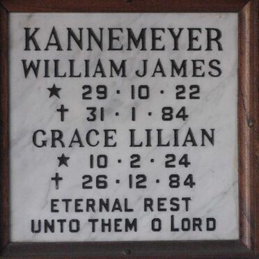 KANNEMEYER William James 1922-1984 &amp; Grace Lilian 1924-1984