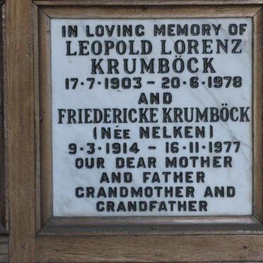 KRUMBOCK Leopold Lorenz 1903-1978 &amp; Friedericke NELKEN 1914-1977