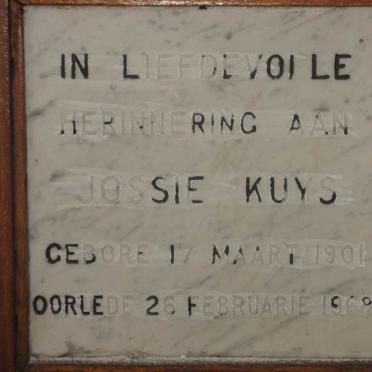 KUYS Jossie 1901-1968