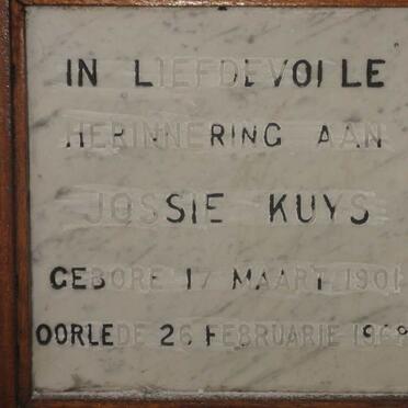 KUYS Jossie 1901-1968