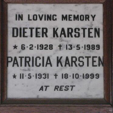 KARSTEN Dieter 1928-1989 &amp; Patricia 1931-1999