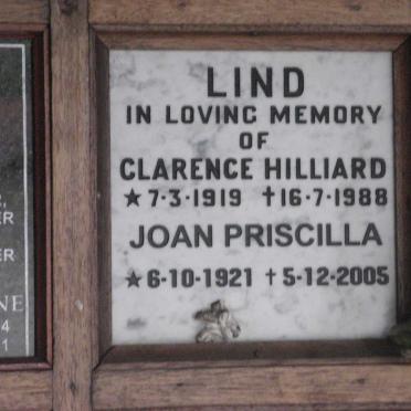 LIND Clarence Hilliard 1919-1988 &amp; Joan Priscilla 1921-2005
