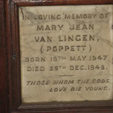LINGEN Mary Jean, van 1947-1949