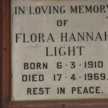 LIGHT Flora Hannah 1910-1969