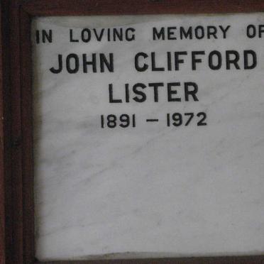 LISTER John Clifford 1891-1972