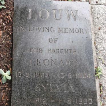 LOUW Leonard 1903-1964 &amp; Sylvia 1912-1980
