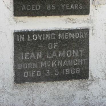LAMONT Jean nee McKNAUGHT -1966