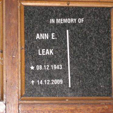 LEAK Ann E. 1943-2009
