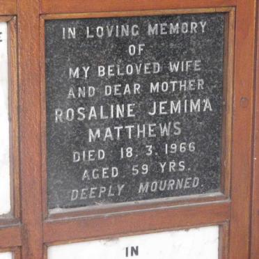 MATTHEWS Rosaline Jemima -1966