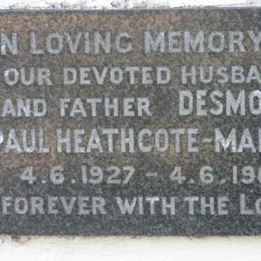 MARKS Desmond Paul, HEATHCOTE 1927-1965