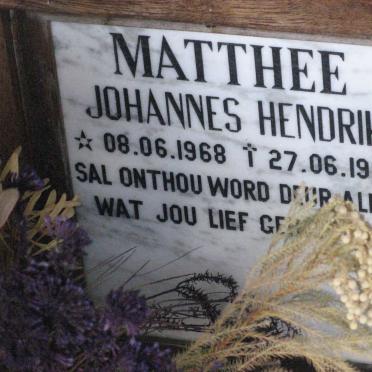 MATTHEE Johannes Hendrik 1968-1992