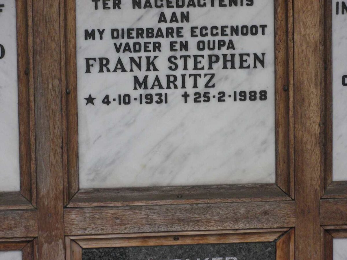 MARITZ Frank Stephen 1931-1988