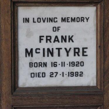 McINTYRE Frank 1920-1982
