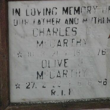 McCARTHY Charles C. 1921-1976 &amp; Olive J. 1922-1996