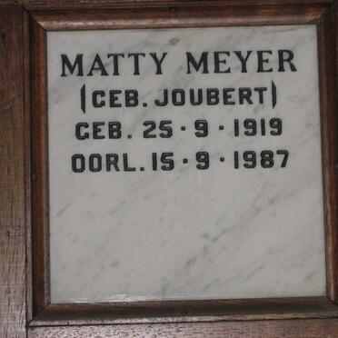 MEYER Matty nee JOUBERT 1919-1987