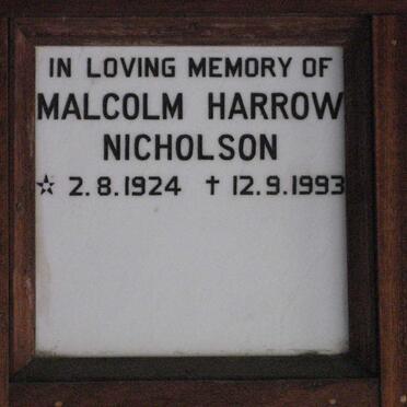 NICHOLSON Malcolm Harrow 1924-1993