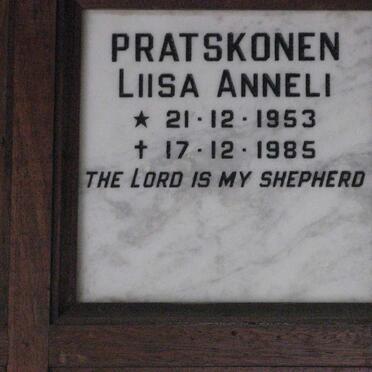 PRATSKONEN Liisa Anneli 1953-1985