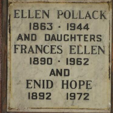 POLLACK Ellen 1863-1944 :: POLLACK Frances Ellen 1890-1962 :: POLLACK Enid Hope 1892-1972